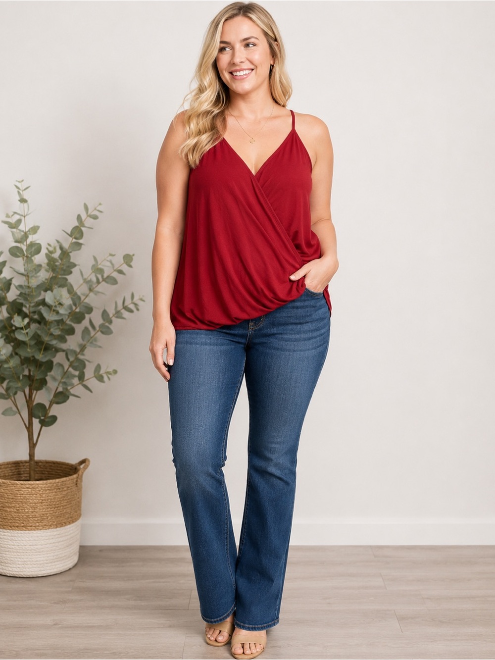 NWT Stitch Fix Market & Spruce sleeveless mock wrap top XL